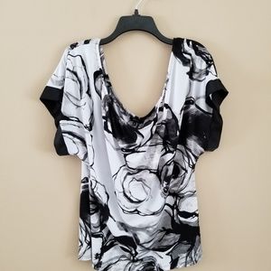 Express Wide Neck Short Sleeve Top